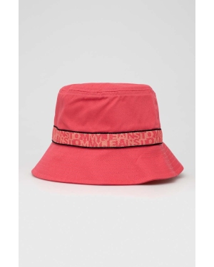 Tommy Jeans kapelusz bawełniany kolor różowy bawełniany