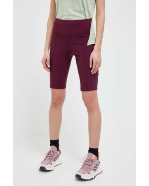 4F szorty sportowe damskie kolor fioletowy gładkie high waist