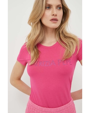 Patrizia Pepe t-shirt damski kolor różowy