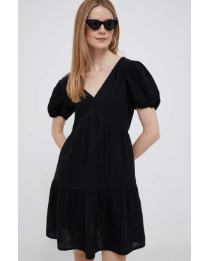 GAP sukienka bawełniana kolor czarny mini rozkloszowana