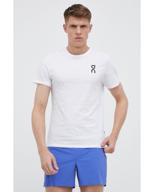 On-running t-shirt męski kolor biały z nadrukiem