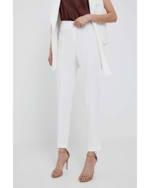 Artigli spodnie damskie kolor biały proste high waist