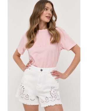 Twinset t-shirt bawełniany kolor różowy