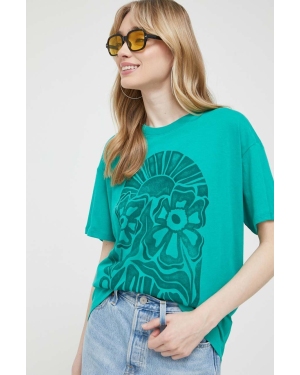 Hollister Co. t-shirt bawełniany kolor zielony