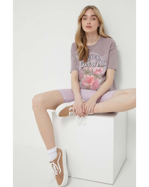 Hollister Co. t-shirt bawełniany kolor fioletowy