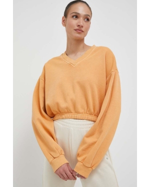 Reebok Classic bluza bawełniana damska kolor pomarańczowy gładka