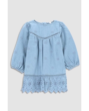 Coccodrillo sukienka bawełniana dziecięca kolor niebieski mini prosta