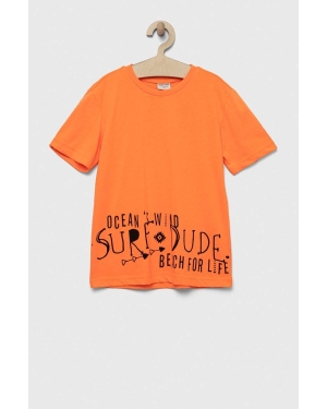 Birba&Trybeyond t-shirt dziecięcy kolor pomarańczowy z nadrukiem