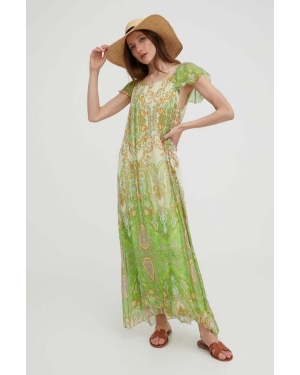 Answear Lab sukienka kolor zielony maxi oversize