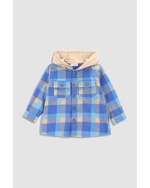 Coccodrillo koszula bawełniana niemowlęca kolor niebieski