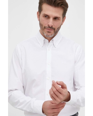 BOSS koszula bawełniana BOSS ORANGE męska kolor biały regular z kołnierzykiem włoskim 50489341