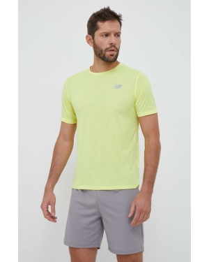 New Balance t-shirt do biegania Impact Run kolor żółty gładki