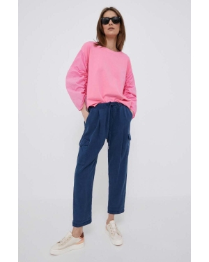Pepe Jeans spodnie Jynx damskie kolor granatowy fason cargo high waist