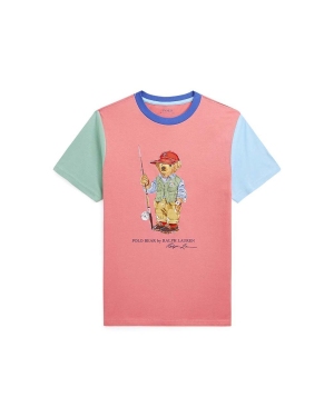 Polo Ralph Lauren t-shirt bawełniany dziecięcy kolor różowy z nadrukiem