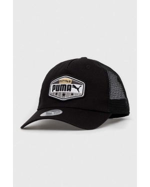 Puma czapka z daszkiem kolor czarny wzorzysta 24046