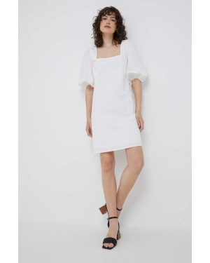 Tommy Hilfiger sukienka bawełniana kolor biały mini prosta