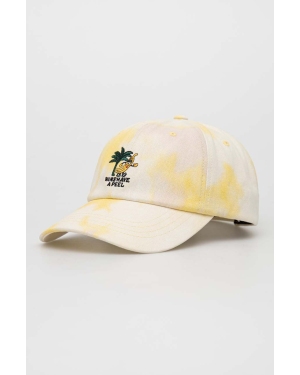 Vans czapka z daszkiem bawełniana kolor żółty wzorzysta