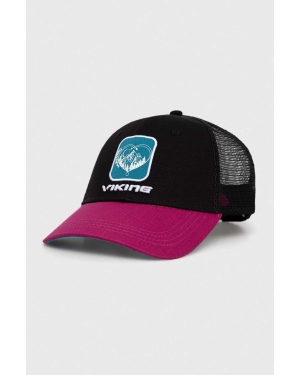 Viking czapka z daszkiem Terra kolor czarny z aplikacją 802/25/1994