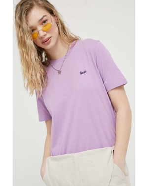 Superdry t-shirt bawełniany kolor fioletowy