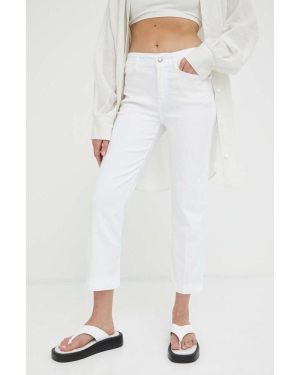 Drykorn spodnie Speak damskie kolor biały dopasowane medium waist