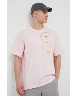 adidas by Stella McCartney t-shirt bawełniany kolor różowy z nadrukiem