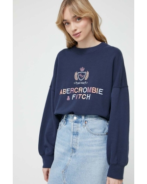 Abercrombie & Fitch bluza damska kolor granatowy z aplikacją