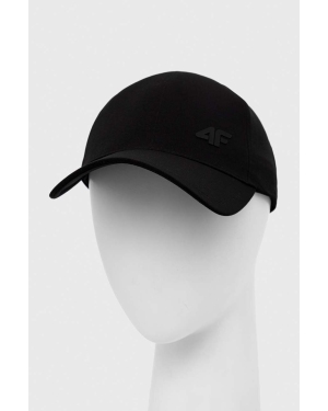 4F czapka z daszkiem kolor czarny gładka