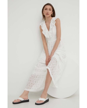 Answear Lab sukienka X kolekcja limitowana BE SHERO kolor biały maxi rozkloszowana