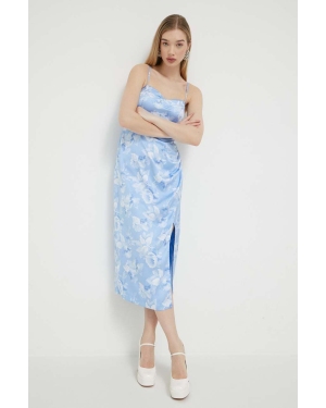 Hollister Co. sukienka kolor niebieski midi dopasowana