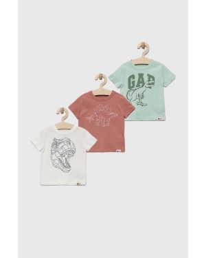 GAP t-shirt bawełniany dziecięcy 3-pack z nadrukiem
