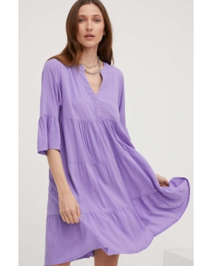 Answear Lab sukienka kolor fioletowy mini oversize