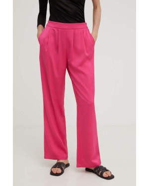 Answear Lab spodnie damskie kolor różowy proste high waist