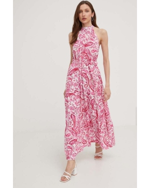 Answear Lab sukienka kolor różowy maxi oversize