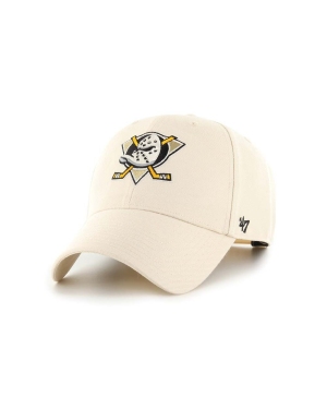 47brand czapka z daszkiem z domieszką wełny NHL Anaheim Ducks kolor beżowy z aplikacją