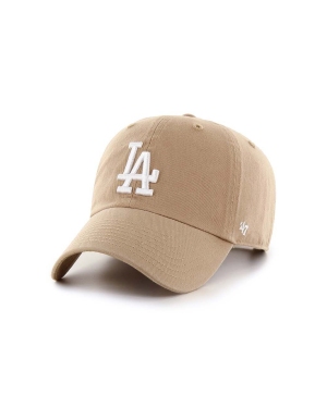 47brand czapka z daszkiem bawełniana MLB Los Angeles Dodgers kolor beżowy z aplikacją B-NLRGW12GWS-KHA
