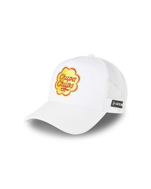 Capslab czapka z daszkiem CHUPA CHUPS kolor biały z aplikacją