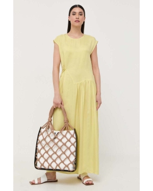 Beatrice B sukienka kolor żółty maxi oversize