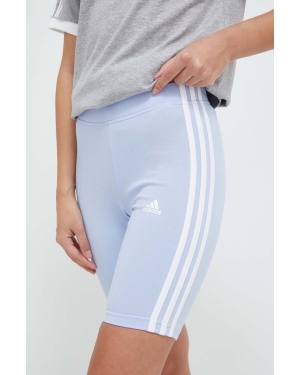adidas szorty damskie kolor niebieski z aplikacją high waist