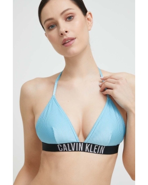 Calvin Klein biustonosz kąpielowy kolor niebieski lekko usztywniona miseczka