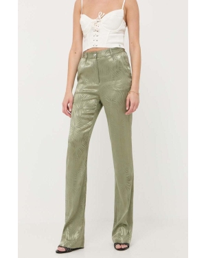 Guess spodnie damskie kolor zielony proste high waist