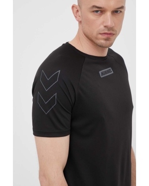 Hummel t-shirt treningowy hmlTE TOPAZ T-SHIRT kolor czarny z nadrukiem 213475