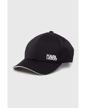 Karl Lagerfeld czapka z daszkiem kolor czarny gładka
