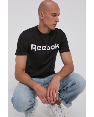 Reebok T-shirt bawełniany Street GJ0136 kolor czarny z nadrukiem