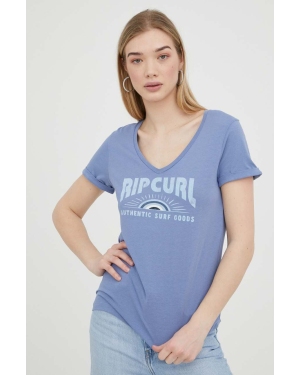 Rip Curl t-shirt bawełniany kolor niebieski