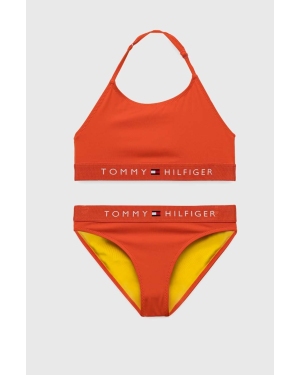 Tommy Hilfiger dwuczęściowy strój kąpielowy dziecięcy kolor pomarańczowy