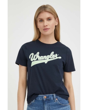 Wrangler t-shirt bawełniany kolor granatowy