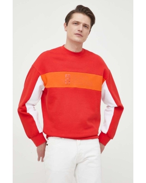 Armani Exchange bluza bawełniana męska kolor czerwony wzorzysta