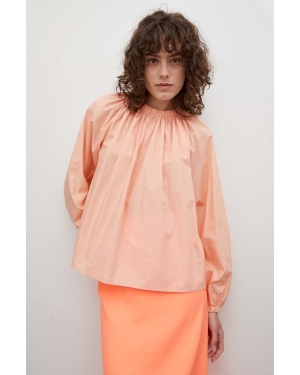 Drykorn bluzka bawełniana damska kolor pomarańczowy gładka