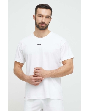 HUGO t-shirt piżamowy kolor biały z nadrukiem