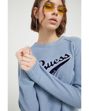 Guess Originals sweter bawełniany kolor niebieski lekki